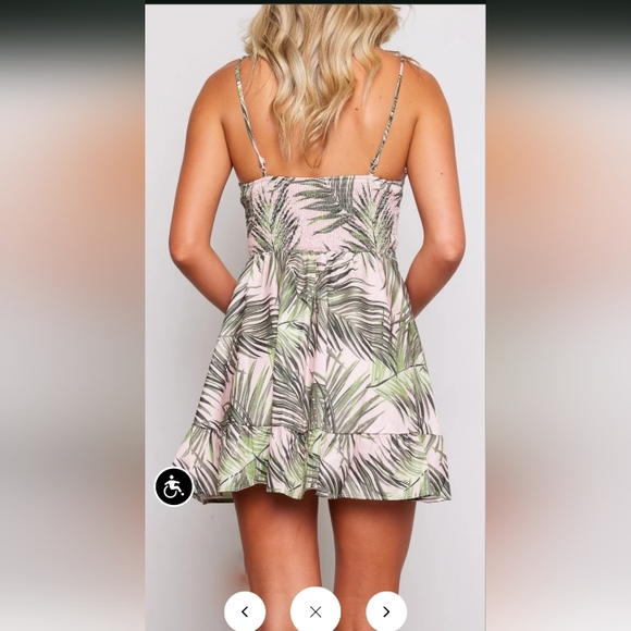 Sleeveless V-Neck Mini Dress Size Small Summer Print - Picture 2 of 2